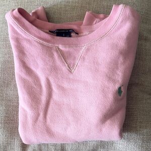 Ralph Lauren Light Pink Crewneck Sweatshirt with Green Pony